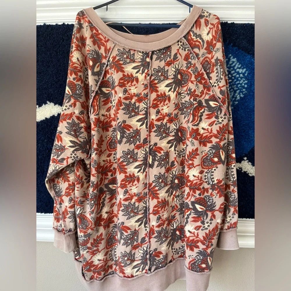 Free People Go On Get Floral Pullover Sweater - Picture 2 of 6